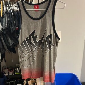 Nike Air Gray and Red Gradient Tank Top
